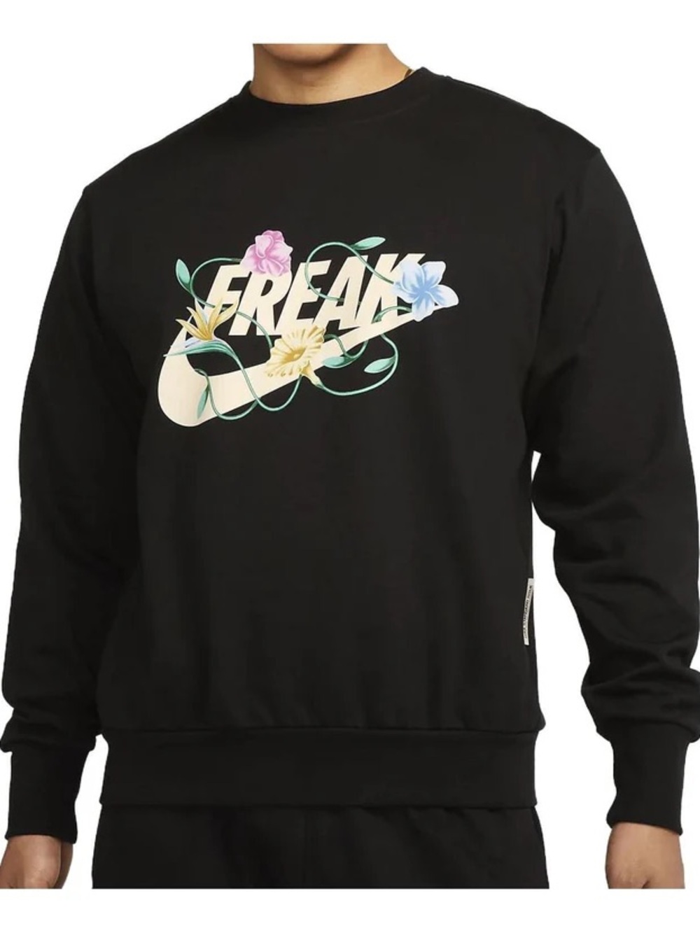 Nike Giannis Freak Logo Standard Issue Graphic Basketball Crew 'Black Size M